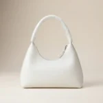 Prada Cleo white brushed leather hobo bag with iconic triangle logo and scrunchie handle detail (6)