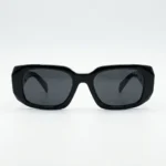 Prada PR 17WS black rectangular sunglasses for women with 3D logo temples (4)