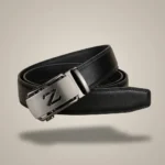 Premium Black Leather Ratchet Belt for Men with Gunmetal Z Buckle (5)