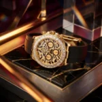 Rolex Cosmograph Daytona Eye of the Tiger 18k yellow gold watch with diamond paved tiger print dial and black Oysterflex strap (3)