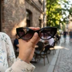 Saint Laurent Women's Black Cat Eye Sunglasses with Gold YSL Logo (2)