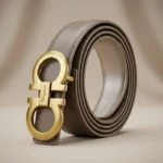 Salvatore Ferragamo Gancini Reversible Leather Belt for Women in Taupe and Gold (2)