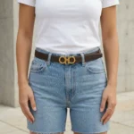 Salvatore Ferragamo women's brown leather belt with gold Gancini buckle (3)