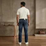 Slim Fit Dark Indigo Men's Denim Jeans with Christian Dior Atelier Paris Embroidery (1)