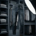 Slim Fit Navy Blue Monogram Waistband Denim Jeans for Men (1)