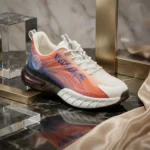 Versace Men’s orange and blue gradient sneakers with translucent TPU cage and white chunky sole (5)