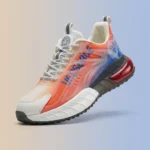 Versace Men’s orange and blue gradient sneakers with translucent TPU cage and white chunky sole (6)