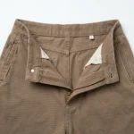 Women’s High Waisted Wide Leg Cotton Trousers in Earthy Brown (5)