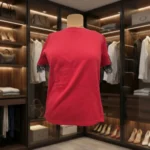 Women's Red Lace Trimmed Backless Top with Black Eyelash Lace Details (10)