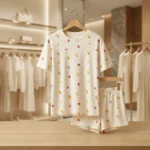 Women’s Two Piece Orchard Print Lounge Set in Premium Ribbed Cotton (2)