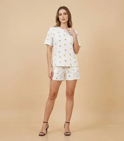 Women’s Two Piece Orchard Print Lounge Set in Premium Ribbed Cotton (3)