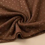 Women’s chocolate brown square neck bodysuit with silver rhinestone embellishments and snap button closure (3)