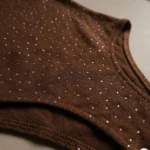 Women’s chocolate brown square neck bodysuit with silver rhinestone embellishments and snap button closure (4)