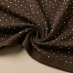 Women's chocolate brown square neck bodysuit with silver rhinestone embellishments and wide straps (5)