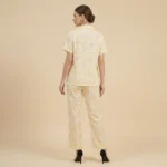 Women's yellow notched collar night suit with Kookie puppy print and contrast piping (6)