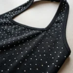 black halter neck bodysuit with silver rhinestone embellishments (4)