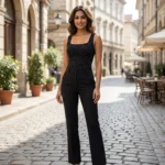 black sleeveless bodysuit for women with white rhinestone embellishments and a square neckline (7)