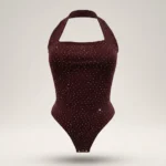 burgundy polka dot halter neck bodysuit (8)