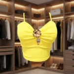 yellow cami top with a gold rose buckle (1)