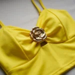 yellow cami top with a gold rose buckle (3)