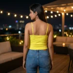 yellow cami top with a gold rose buckle (5)