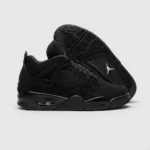 Air Jordan 4 Retro Black Cat Nubuck Sneakers (5)