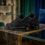 Air Jordan 4 Retro Black Cat Nubuck Sneakers (6)