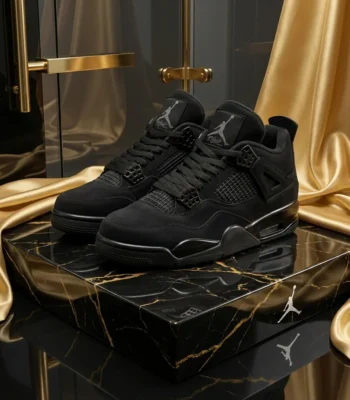 Air Jordan 4 Retro Black Cat Nubuck Sneakers (7)