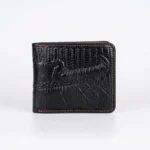 Black crocodile embossed bifold wallet for men (4)