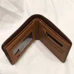 Black men's bi fold wallet with eagle embossing (3)