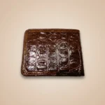 Brown crocodile embossed men's bifold wallet by Bomshisky (5)