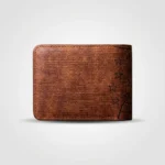 Brown textured men's bifold wallet with eagle embossing (2)