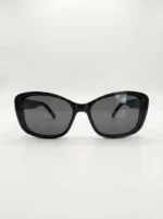 CHANEL Men's Black Square Sunglasses with Gold Logo and Leather Case (4)