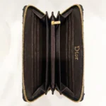 Christian Dior Blue Oblique Embroidered Zip Around Wallet with Logo Band (6)