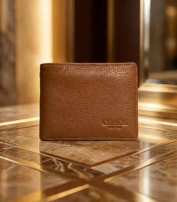 Coach New York Brown Pebbled Leather Bifold Wallet for Men (2)