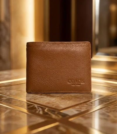 Coach New York Brown Pebbled Leather Bifold Wallet for Men (2)
