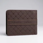 Dark brown Bomsberry embossed men's wallet with coin pocket (2)