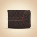 Dark brown Bomsberry embossed men's wallet with coin pocket (3)