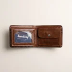 Dark brown Bomsberry embossed men's wallet with coin pocket (5)