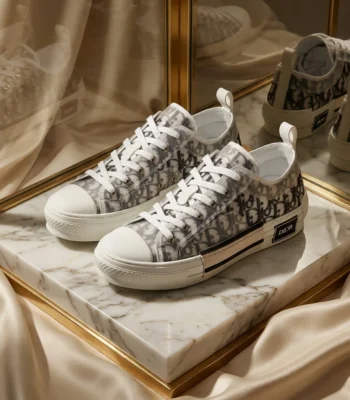 Dior B23 low top oblique sneakers in white and black (3)