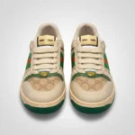 Gucci Men Screener sneakers in beige GG canvas with green and orange Web stripe (2)