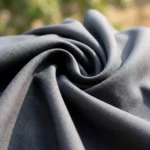 High waist solid grey pleated wide leg trousers for women (1)