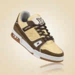 Louis Vuitton Trainer Sneaker Beige Brown Leather Luxury Men Shoe (1)