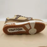 Louis Vuitton Trainer Sneaker Beige Brown Leather Luxury Men Shoe (6)