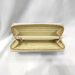Michael Kors Vanilla Signature MK Logo Continental Zip Around Wallet for Women (1)