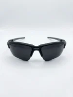 Oakley Flak Jacket men's semi rimless sport sunglasses in matte black with dark grey lenses (2)