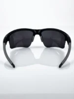 Oakley Flak Jacket men's semi rimless sport sunglasses in matte black with dark grey lenses (6)