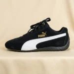 Puma Speedcat black suede motorsport sneaker with white formstrip and gold branding (3)