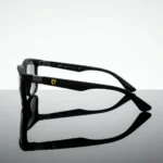 Ray Ban Scuderia Ferrari matte black square sunglasses for men with yellow shield logo (8)
