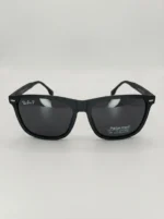 Ray Ban matte black polarized square sunglasses for men with brown leather case (4)